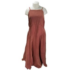 Festi Women's Brown Sleeveless Cami Camisole Open Tie Back Midi A-Line Dress 3